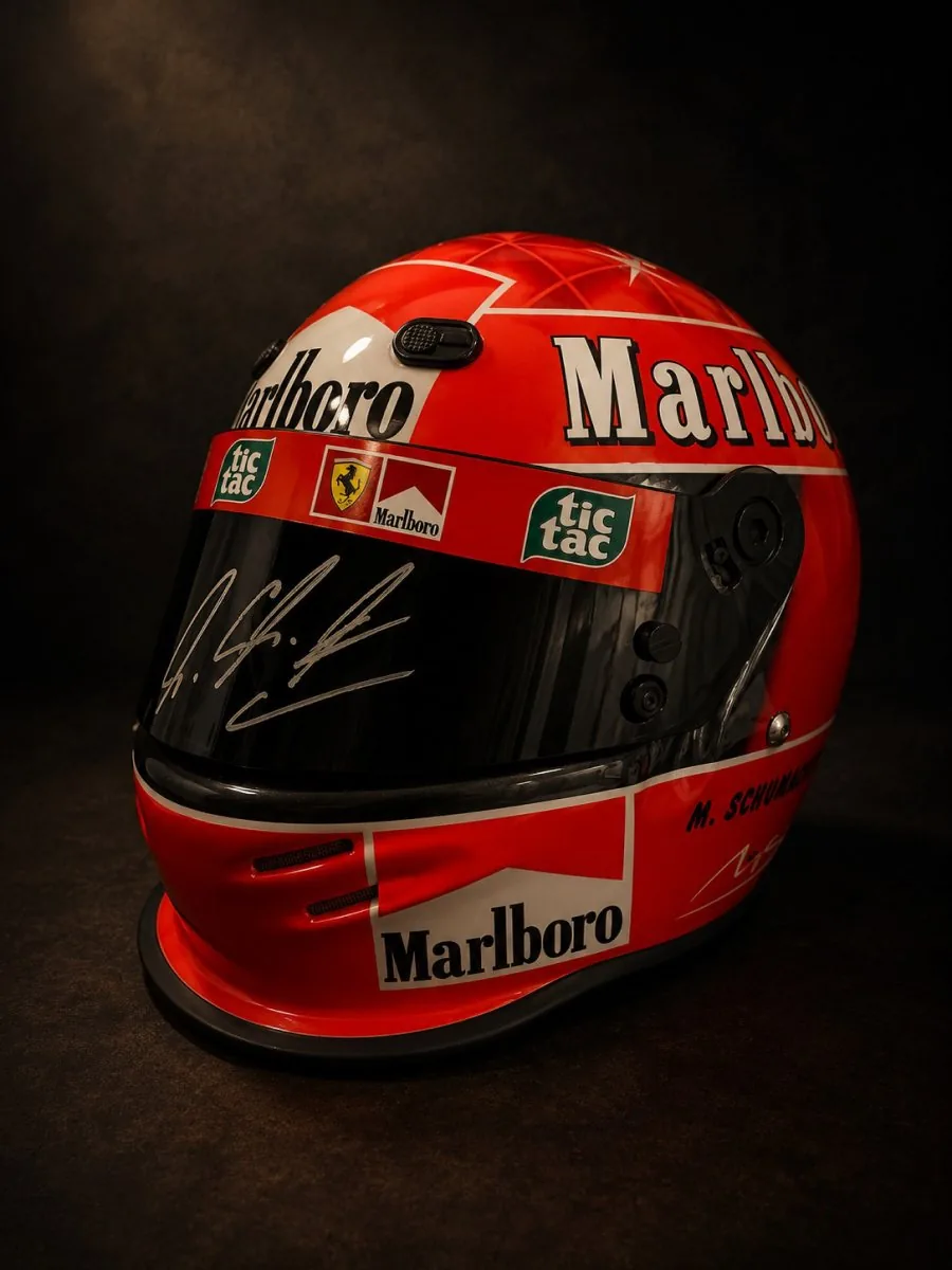 signed race helmet